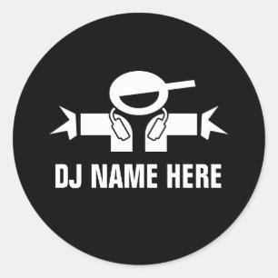 Kända klistermärkear för Deejay för Jockey fö Runt Klistermärke