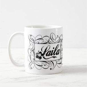 Kända Laila i svart inre stilfull ram Kaffemugg