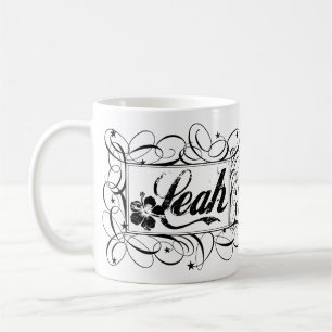 Kända Leah i svart inre stilfull ram Kaffemugg