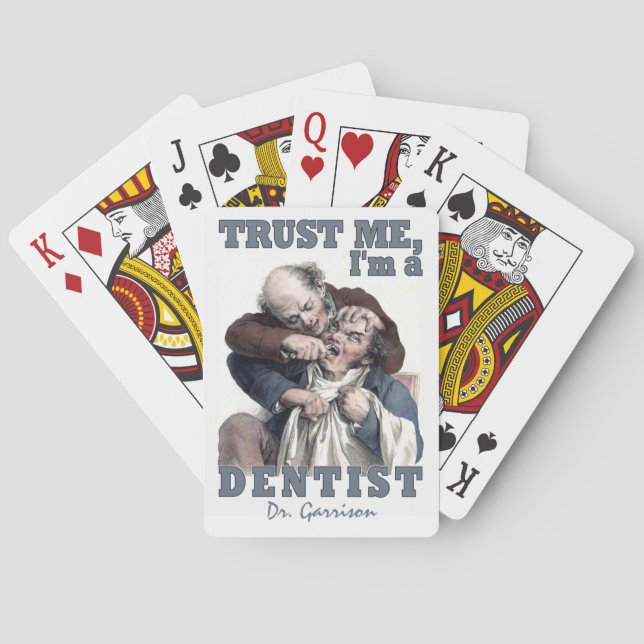 Kända leka kort för TANDLÄKAREhumoranpassningsbar Kortlek (Baksidan)