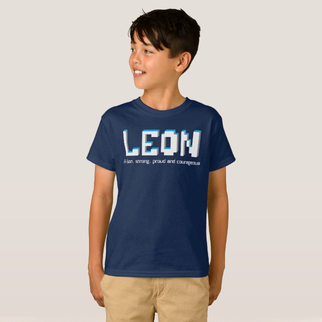 Kända Leon pojkar och menande PIXELtext T Shirt (Hel framsida)