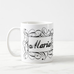 Kända Maria i svart inre stilfull ram Kaffemugg