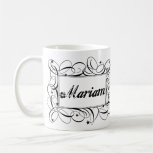 Kända Mariam i svart inre stilfull ram Kaffemugg