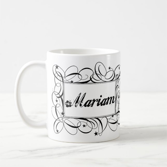 Kända Mariam i svart inre stilfull ram Kaffemugg (Vänster)