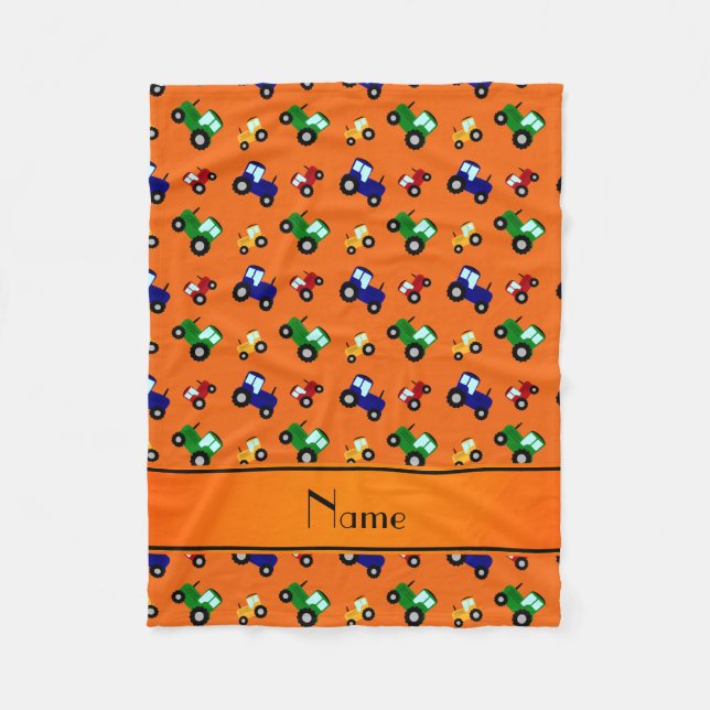 Kända orange traktorer för personlig fleecefilt (Framsidan)