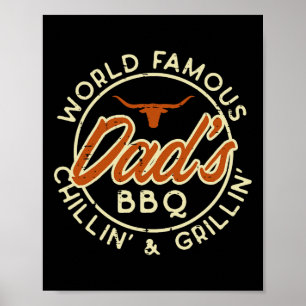Kända pappors grillande BBQ fadersdag pappa Poster