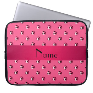 Kända rosa fotbollbollar för personlig laptop sleeve