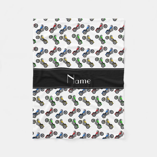 Kända vitmotorcyklar för personlig fleecefilt (Framsidan)