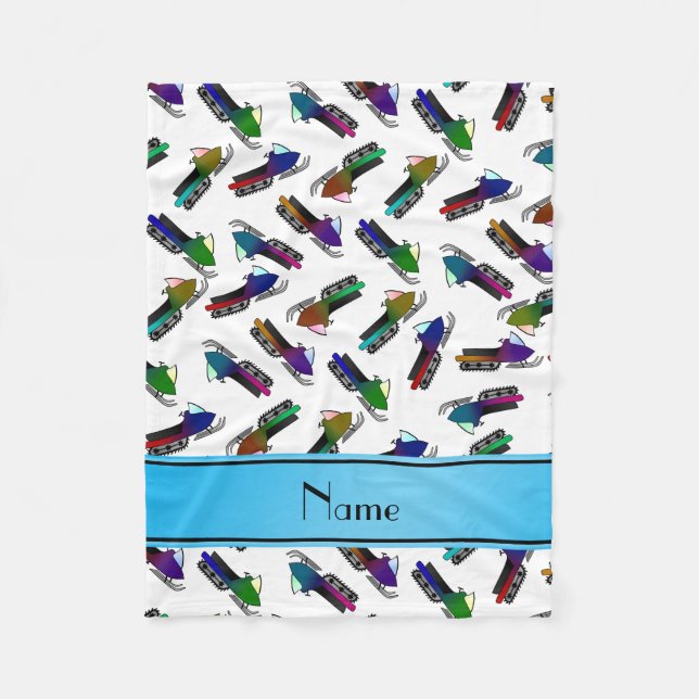 Kända vitsnowmobiles för personlig fleecefilt (Framsidan)