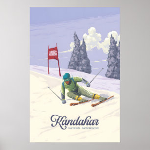 Kandahar Garmisch Partenkirchen Tyskland Skidområd Poster