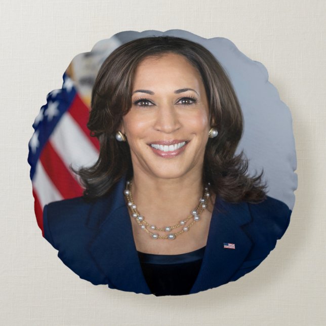Kandate Kamala Harris US 2024 Rund Kudde (Framsidan)