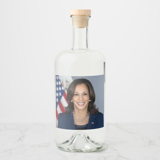 Kandate Kamala Harris US 2024 Spritflaskor Etikett (Framsida)
