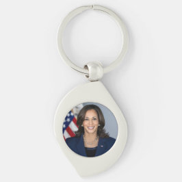Kandate Kamala Harris US 2024 Swirl Silverfärgad Nyckelring
