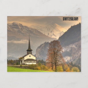 Kandergrund Schweiz Church Snowy Swiss Alpernas Vykort