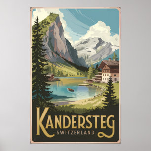 Kandersteg Schweiz Illustration Resa Konst Poster