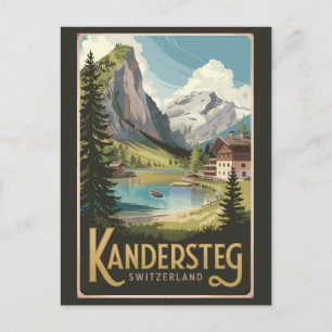 Kandersteg Schweiz Illustration Resa Konst Vykort