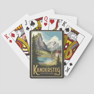 Kandersteg Schweiz Illustration Travel Art Casinokort