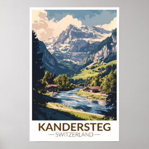 Kandersteg Schweiz Målerisk Reskonst för Resor Ret Poster
