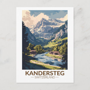 Kandersteg Schweiz Målerisk Reskonst Retro Vykort