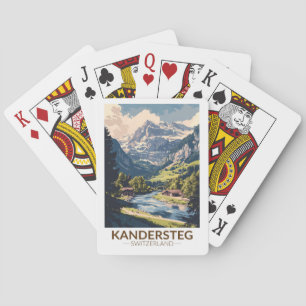 Kandersteg Schweiz Painterly Travel Art Retro Casinokort
