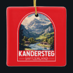 Kandersteg Schweiz Travel Art Emblem Julgransprydnad Keramik<br><div class="desc">Kanderretro-vektorns resdesign. Kandersteg är en by på hög höjd i den schweiziska Bernese Oberland. Spårvagnar,  som den utmanande Allmenalp,  och en kabelbil öster till Sjö Oeschinen.</div>