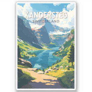 Kandersteg Schweiz Travel Art Vintage Klistermärken