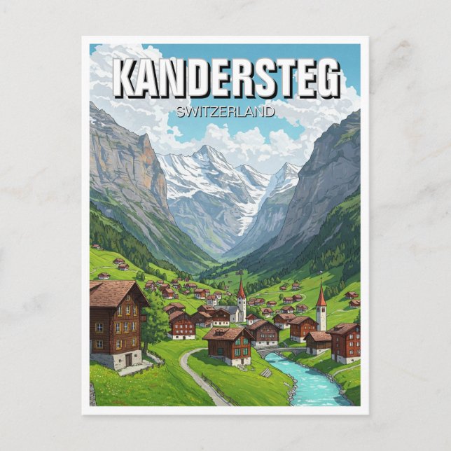 Kandersteg Schweiz Travel Vykort (Framsida)