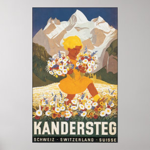 Kandersteg Schweiz Vintage resor Poster