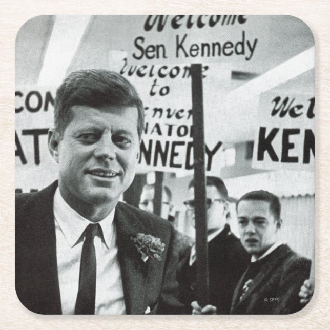 Kandidat Kennedy Underlägg Papper Kvadrat (Framsidan)
