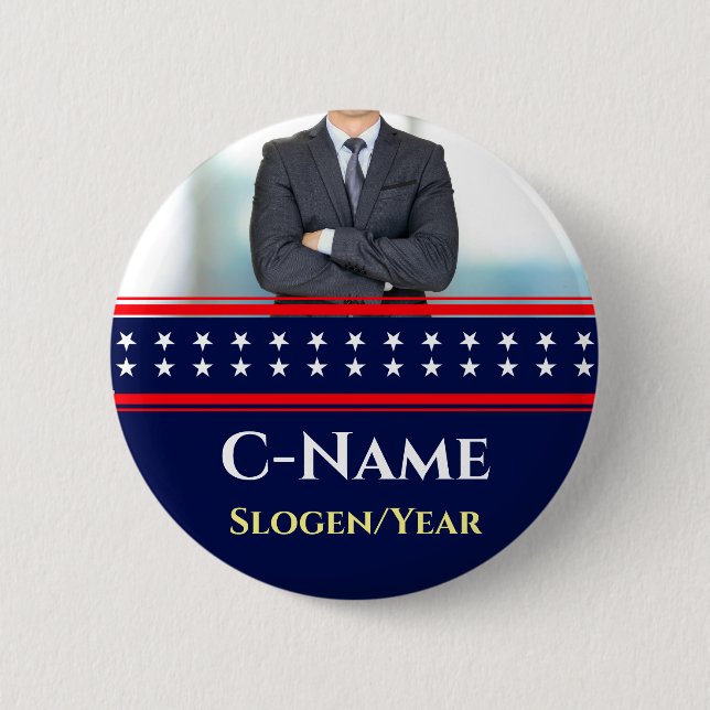 Kandidaten Photo Namn och Kampanj Knapp (Framsida)