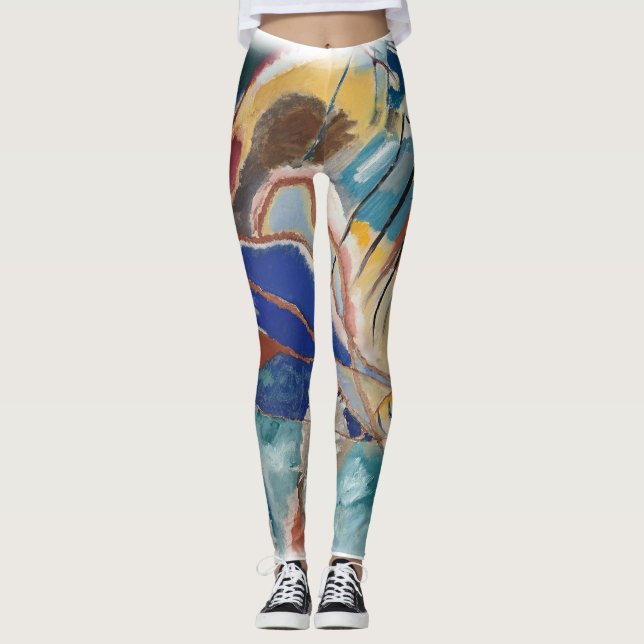 Kandinski tryckdamasker leggings (Framsida)