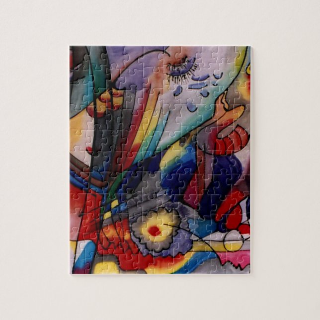 Kandinsky 1913 Abstrakt Art Painting Pussel (Vertikal)