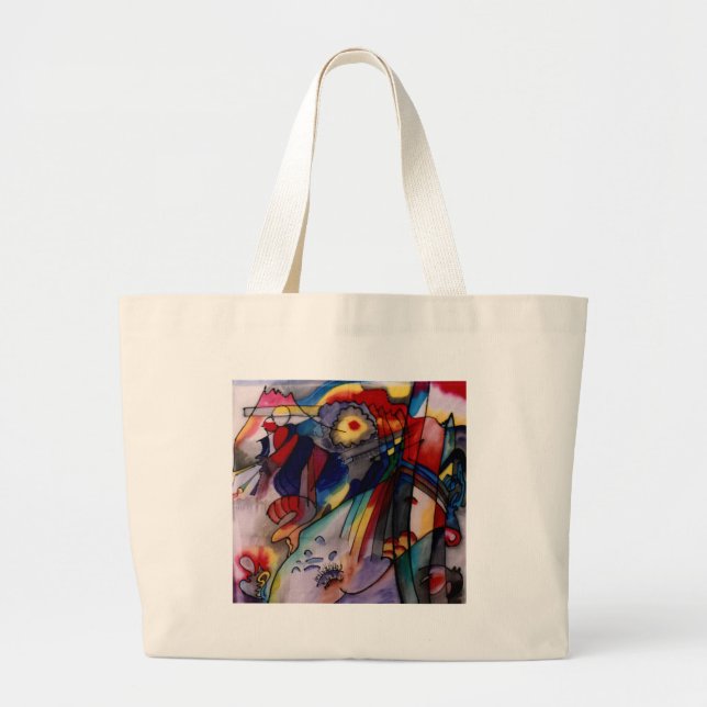 Kandinsky 1913 Abstrakt Painting Jumbo Tygkasse (Framsidan)