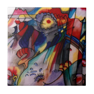 Kandinsky 1913 Abstrakt Painting Kakelplatta