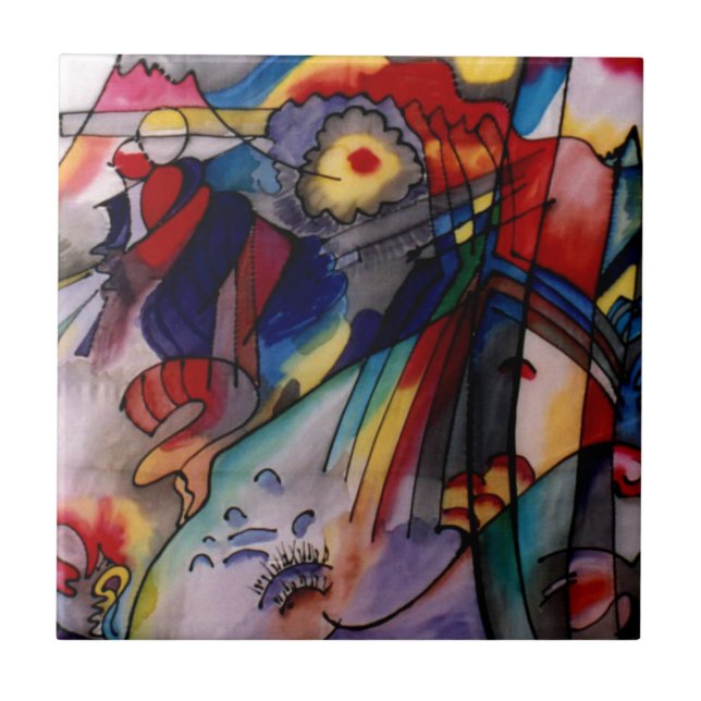 Kandinsky 1913 Abstrakt Painting Kakelplatta (Framsidan)