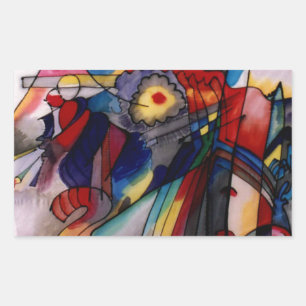 Kandinsky 1913 Abstrakt Painting Rektangulärt Klistermärke
