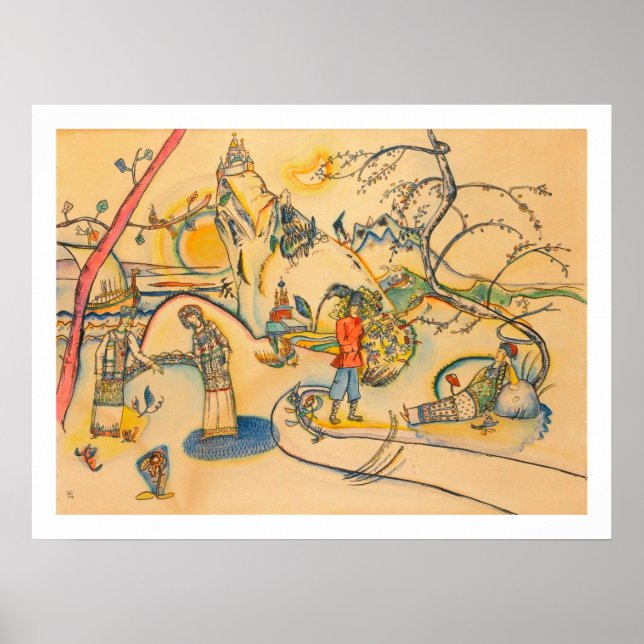 Kandinsky, 1915 - Namnlös vattenfärg Poster (Framsidan)