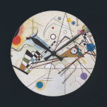 Kandinsky 1923/disposition viii/pixdezines rund klocka<br><div class="desc">Wassily Wassilyevich Kandinsky Composition VIII 1923. (rysk född 1866-1944). Digitalt utökat av PixDezines. com. Alla rättigheter förbehållna.</div>
