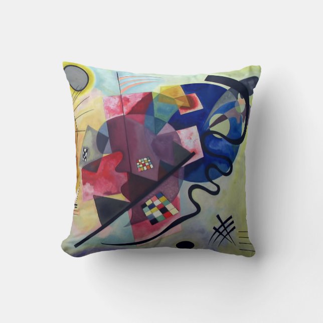 Kandinsky 1925/gult/röd/blå/bildpunkter kudde (Framsida)
