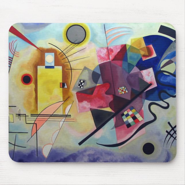 Kandinsky 1925/gult/röd/blå/bildpunkter musmatta (Framsidan)