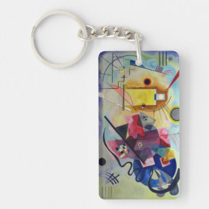 Kandinsky 1925/gult/rött/blått/bildpunkter nyckelring
