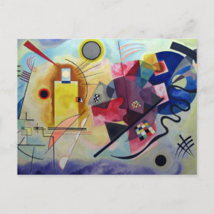 Kandinsky 1925/gult/rött/blått/bildpunkter vykort