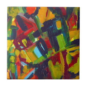Kandinsky 304 Colorful Abstrakt Artwork Kakelplatta