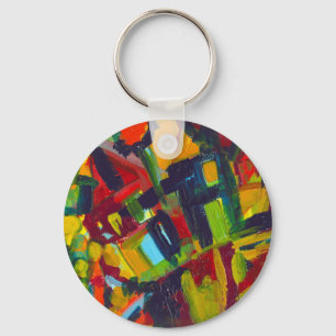 Kandinsky 304 Colorful Abstrakt Artwork Nyckelring