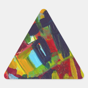 Kandinsky 304 Colorful Abstrakt Artwork Triangelformat Klistermärke