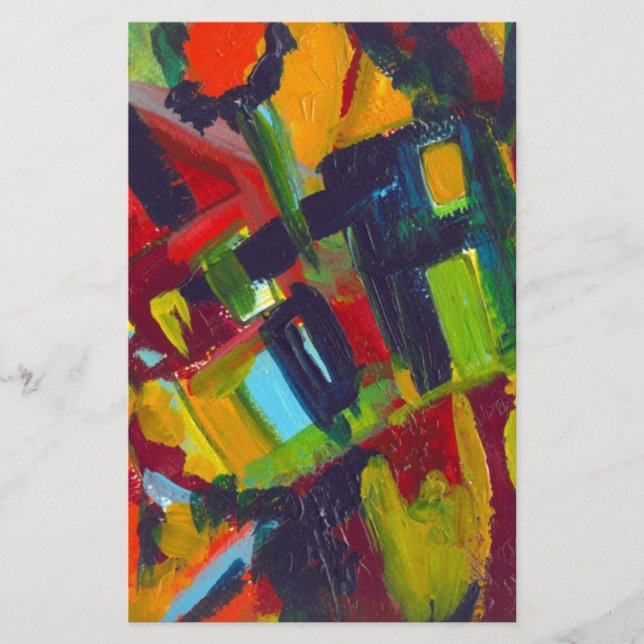 Kandinsky 304 Färgglad Abstrakt Konstverk Brevpapper (Framsida)