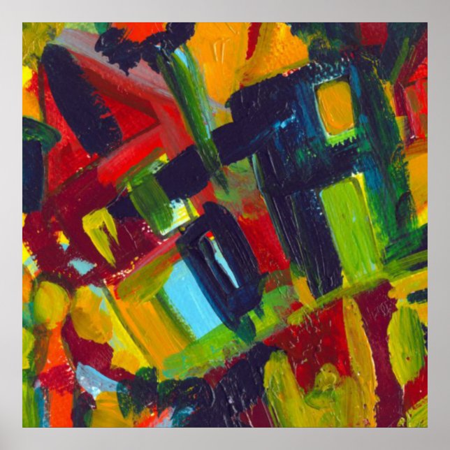 Kandinsky '304' färglös Abstrakt Painting Poster (Framsidan)