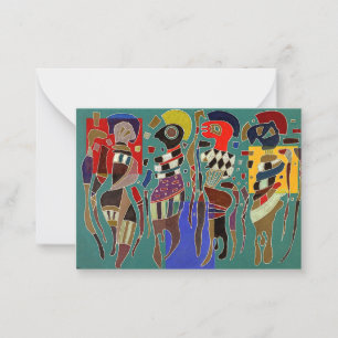 Kandinsky - 4 figurer på tre fyrkanter anteckningskort