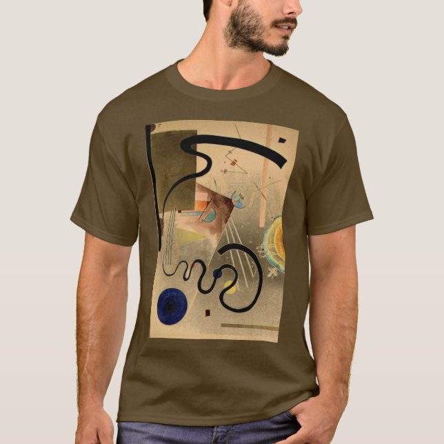 Kandinsky Abstrakt Artwork Brown T Shirt (Framsida)