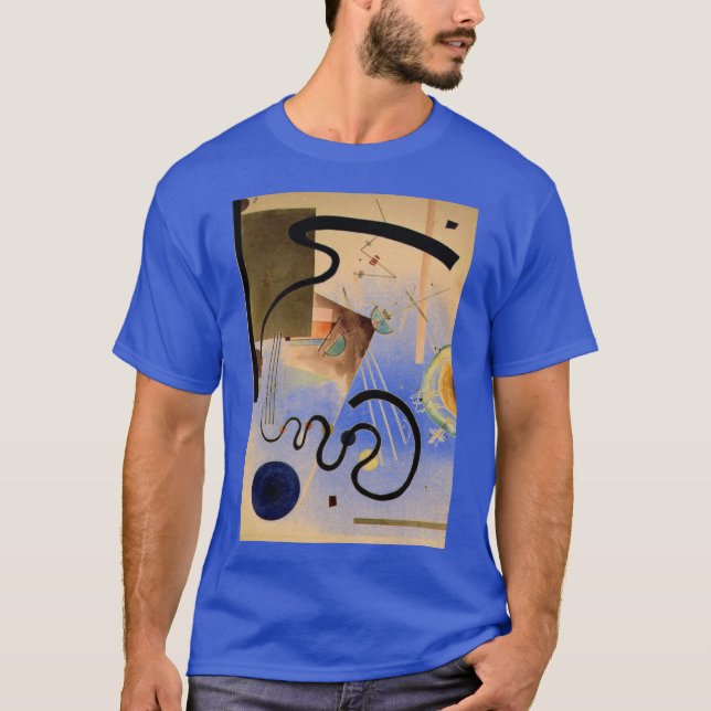 Kandinsky Abstrakt Artwork Deep Royal Blue T Shirt (Framsida)